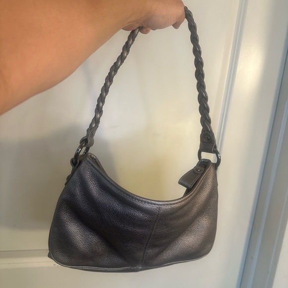 Elliott Luca Metallic Silver Rope Handle Hobo Y2K Hand Bag - Picture 8 of 11